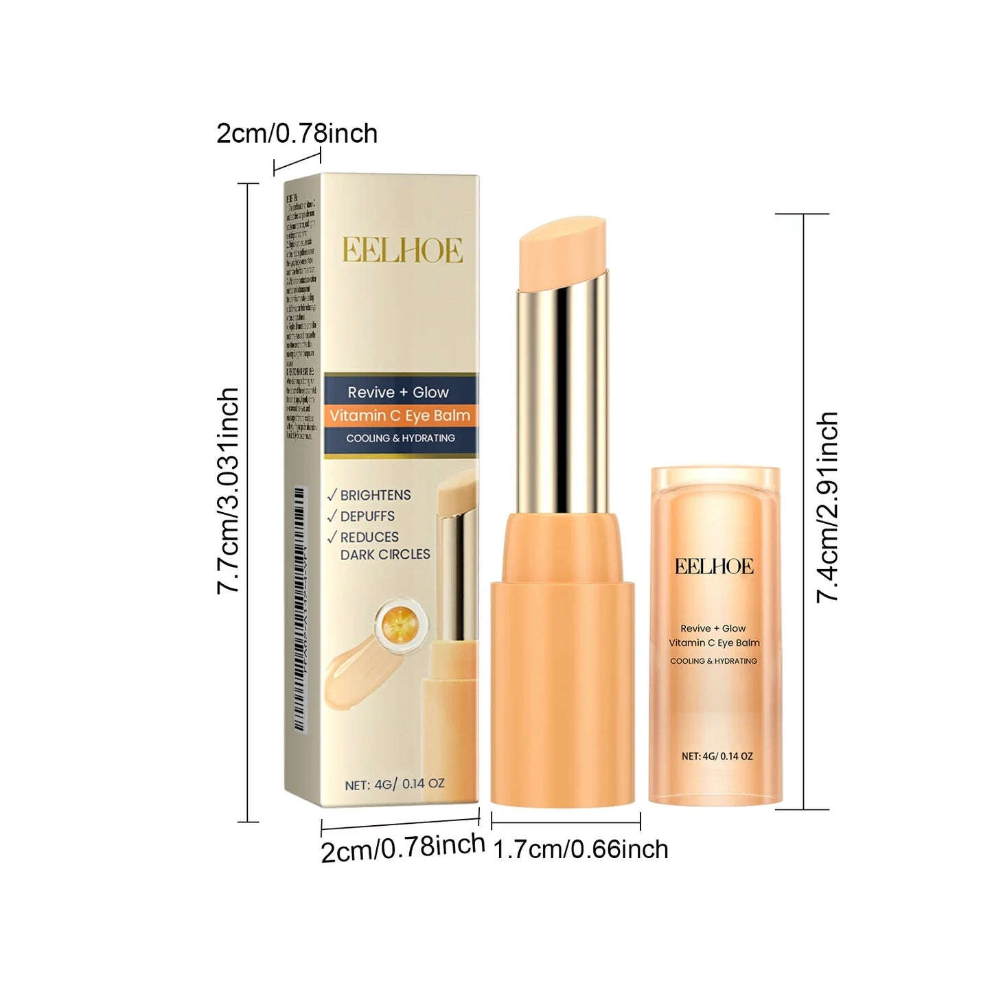 Vitamin C Eye Balm Moisturizing Eye Bag Removal Dark Circles Reduce Fine Lines anti Puffiness Brightening Eye Cream Stick